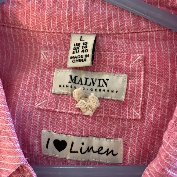 MaLvin Hamburg Germany I Live Kinen Pink Linen Dress - Picture 4 of 4